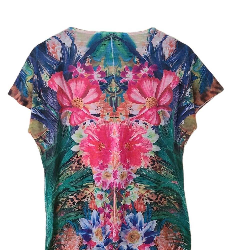 Top B.L.E.U. Top -‎ Flowery Sequin Blouse, Size L - Picture 2 of 5